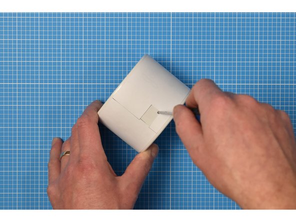 In this step, you'll make the hole for the USB cable.