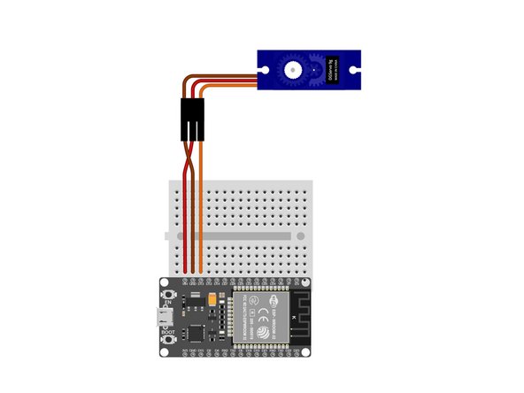 Place three wires on your breadboard as pictured.