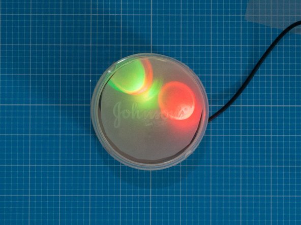 You may wish to adjust the position of the LED's shining on the diffuser, which can be done by carefully bending them in the board (making sure not to twist them so that the pins touch).