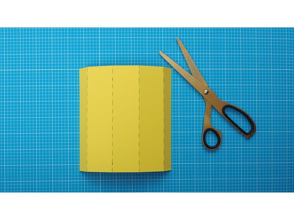 Mark 4 fold lines 40mm apart, starting and finishing 20mm from the edge.