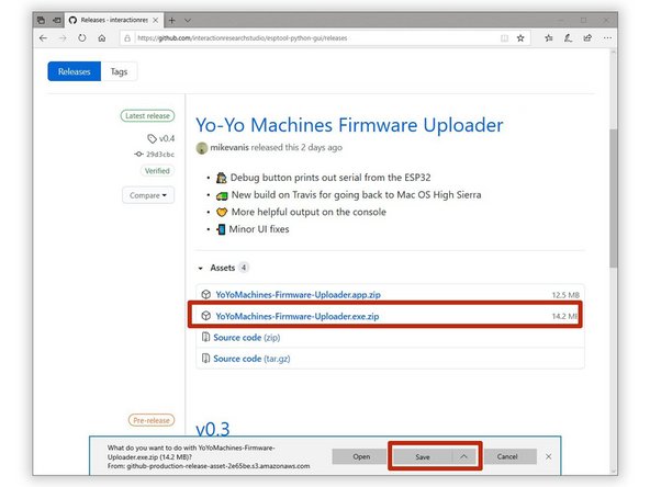 The Yo-Yo Firmware Uploader will enable you to upload the latest firmware to your ESP32S board. Download the latest release here.