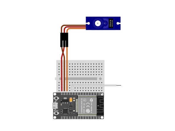 Add the final jumper wire in line with ESP32S pin D14.