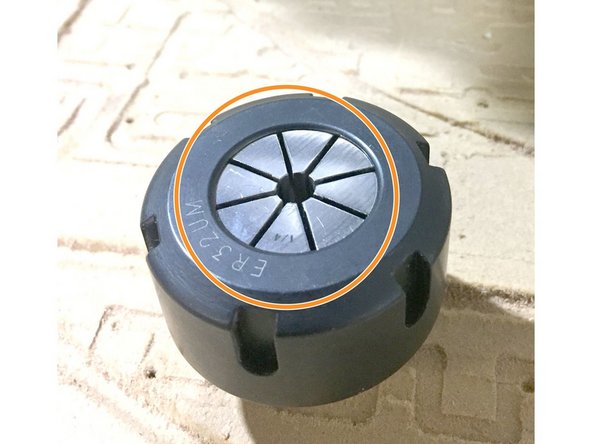 The collect is installed correctly when the collet is flush with the face of the collet nut.