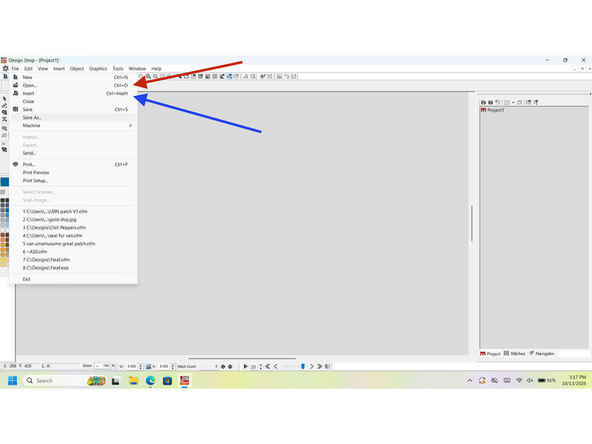 Design shop V10 has a variety of premade designs, these can be loaded by going to file, open in the top left of the screen, then by navigating the menu in the second image to this PC, Local Disk, and finally the Designs folder.
