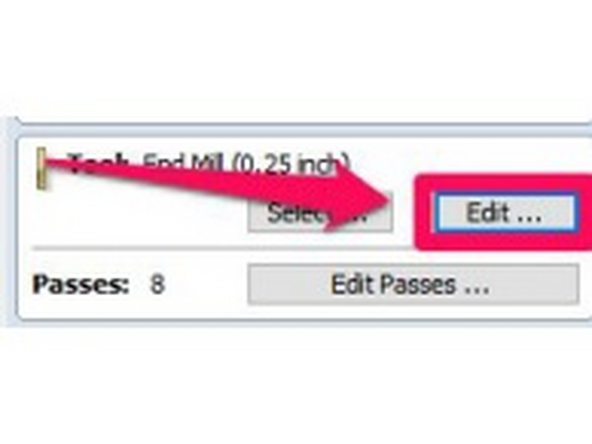 Click “Edit” to change the Feeds and Speeds for your tool.