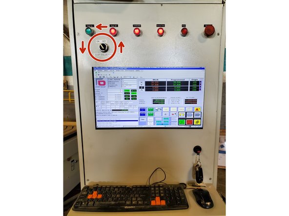 Use the switch on the control panel to turn on the dust collector.
