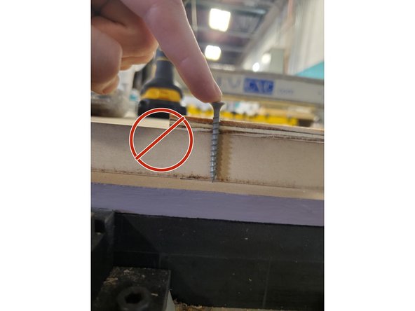 Find screws of the proper length. They should be shorter than the thickness of your stock + 1in.