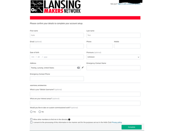 Some information may be pre-filled from your old profile. Update it if necessary and add the rest of your current information.