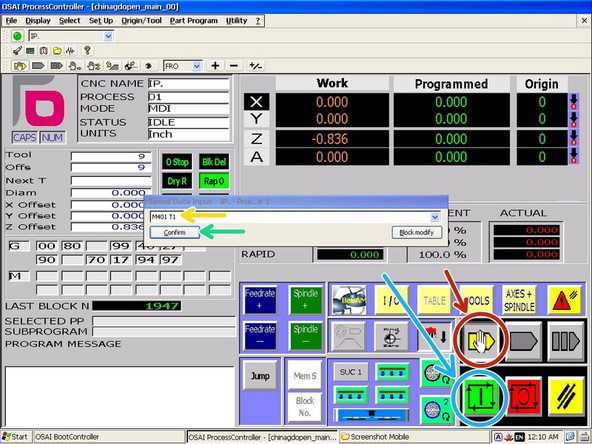 Some tools may have geometry which is incompatible with automatic tool length probing, such as the RC-2257 surfacing bit (cutting inserts are too far from the spinning axis and don't contact the sensor). These offsets must be determined manually.