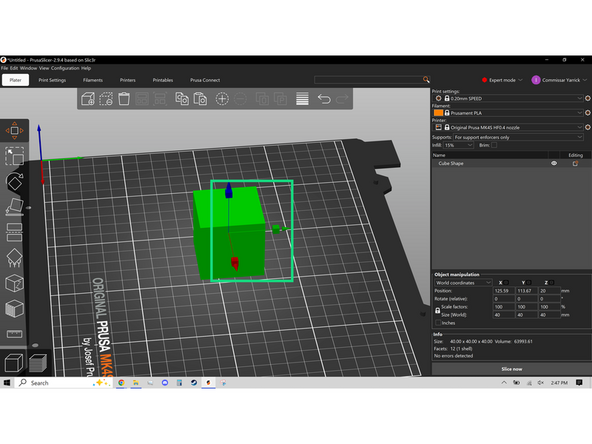 The first tool is Move, which allows for free movement of an object by grabbing it with left click, or precise movement along the X, Y, or Z axis by grabbing the gnomons, highlighted in the second image.