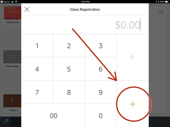 Enter the amount of the class registration