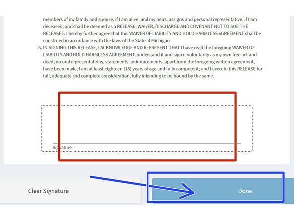 ###########DEPRECATED######## We now use paper.  Turn the iPad to the user and ask them to read and sign the liability waiver.