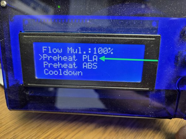 The screen should now look like the second image. Rotate the control knob counter clockwise until home towers is selected and press it in. The printer will now home the towers.