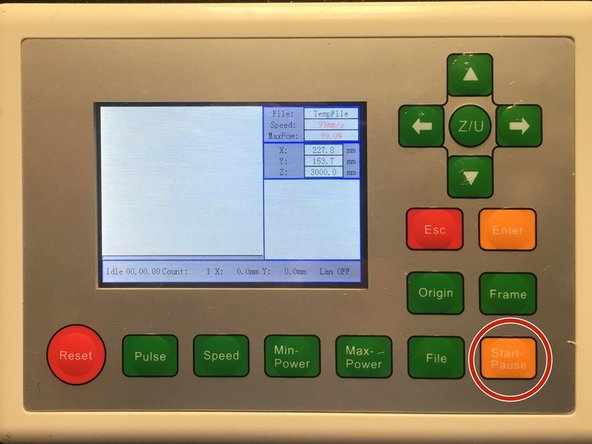 Press the Start/Pause button on the control panel.