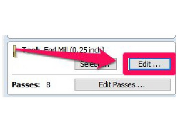 Click “Edit” to change the Feeds and Speeds for your tool.