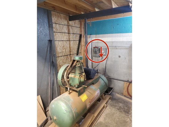 Check that nobody else is using compressed air tools in the wood or metal shop.