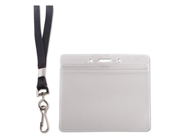 Place the ID card in a badge holder.