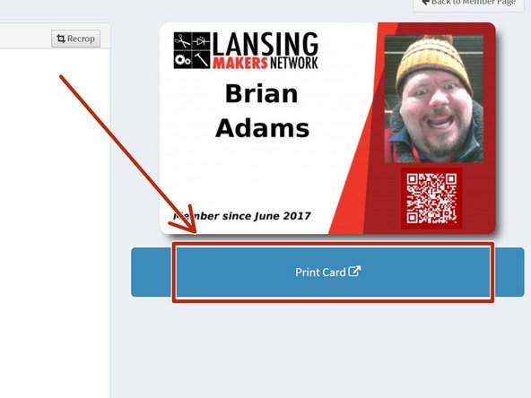 Click &quot;Print Card&quot;