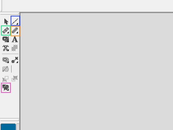 The first tool is walk tool, it allows you to add walk stitches, bean stitches and Jump stitches. The second tool is the column tool, it allows you to add columns filled in with satin stitches.