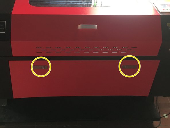 Close the chip door and secure the latches.