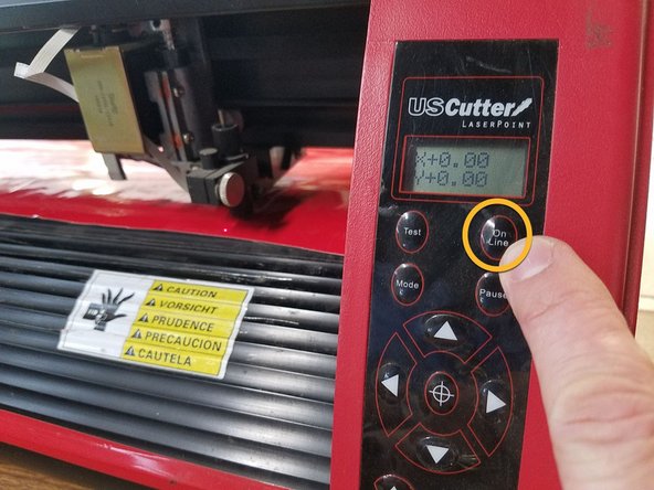 Turn on &quot;Jog Mode&quot; by pressing the &quot;On Line&quot; button once