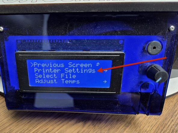After pressing in the control knob, the screen should look like the first image.