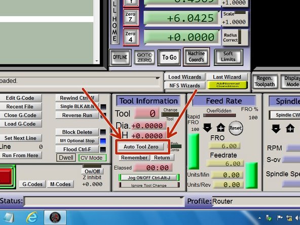 Click &quot;Auto Tool Zero&quot;