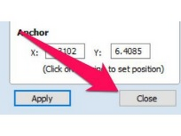 Click “Close” to close the text entry dialog.