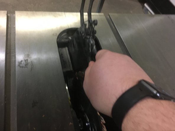 Check to see that the knife or guard is firmly attached to the machine.  It should not wiggle or be able to be pulled out.