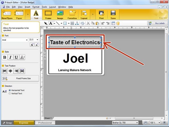 Edit the title of the class on the badge.