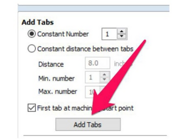You can click anywhere on your path to add a tab at that  location.