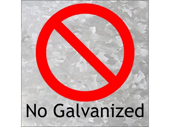 No galvanized, plated, painted, oiled, rusted, or powder coated metals are allowed. All metal cleaning should be done with Simple Green or other low-intensity cleaners. No parts may be cleaned with brake cleaner at any time.