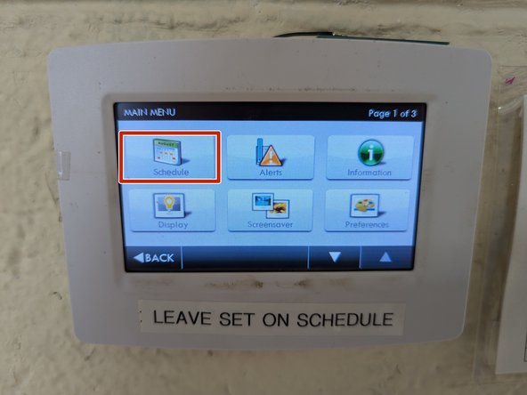 To edit the schedule, select MENU, Schedule, then Edit My Schedule.