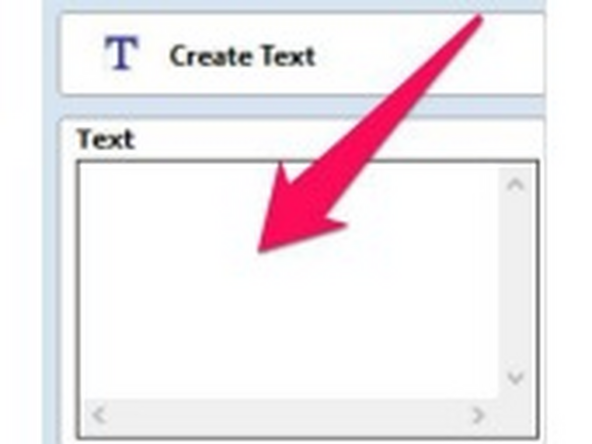 Enter your text into the dialog box.