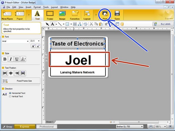 Edit their name on the name badge template.