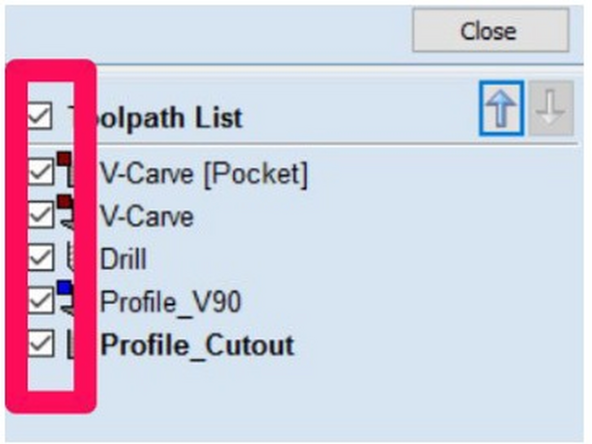 Click the “TOOL PATHS” on the right hand side of the screen if  the toolpaths flyout is not already open.