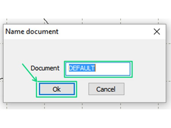 When prompted to &quot;Name Document&quot; click &quot;OK&quot; to accept the default name.
