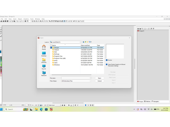Similarly the Insert tool can add these designs as well.