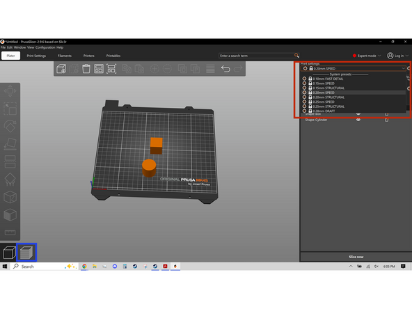 with all of your supports added, and objects positioned, select your desired layer height in the upper right menu highlighted in the first image. Then click Preview in the lower left part of the screen, also highlighted in the first image.