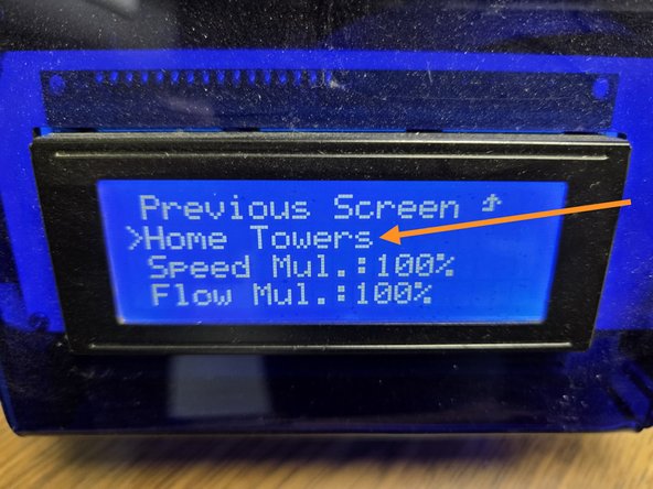 Rotate the control knob counter clockwise until printer settings is highlighted and press the control knob in.