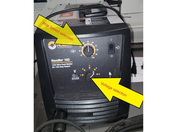 Open Argon/ CO2  75/25 tank main valve all the way.  check that shield gas is set to 20 cfh (cubic feet per hour) on gauge. If you are getting bad welds, it is likely that you forgot to open the shielding gas.