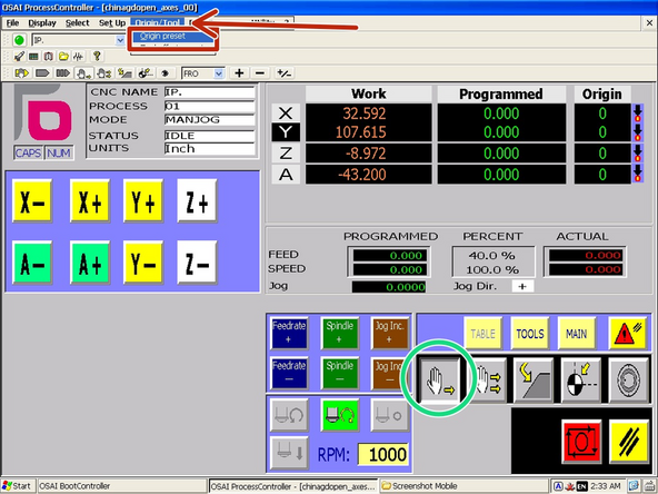 Disable the hand wheel by selecting &quot;Continuous Jog Mode&quot;