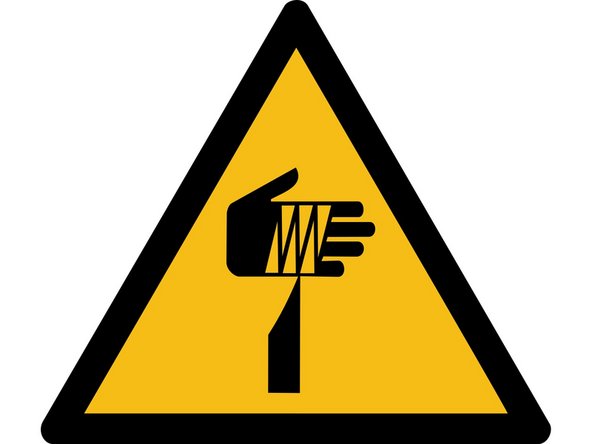 The blade on the bandsaw is sharp and moves rapidly.