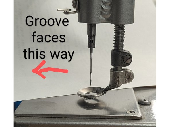 To replace the needle, ensure the motor is unplugged. unscrew needle holder, remove used needle and dispose in the sharps tub. Do not replace used needles in the needle case.
