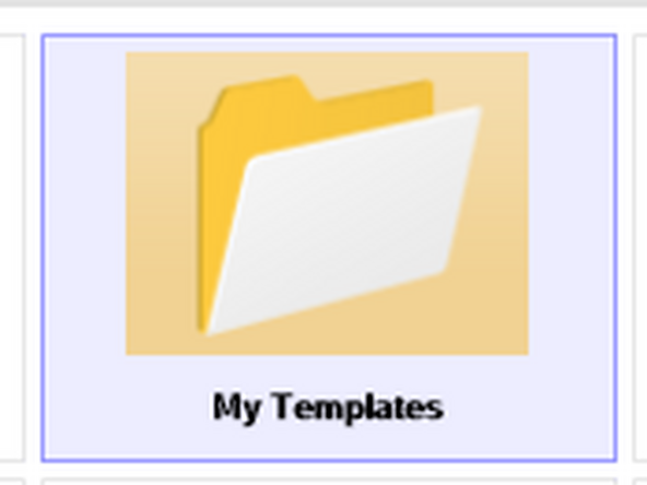 Name badges are created using the P-touch Editor application. Open the application from the Start menu, double click the My Templates folder and select the 4" name badge template.