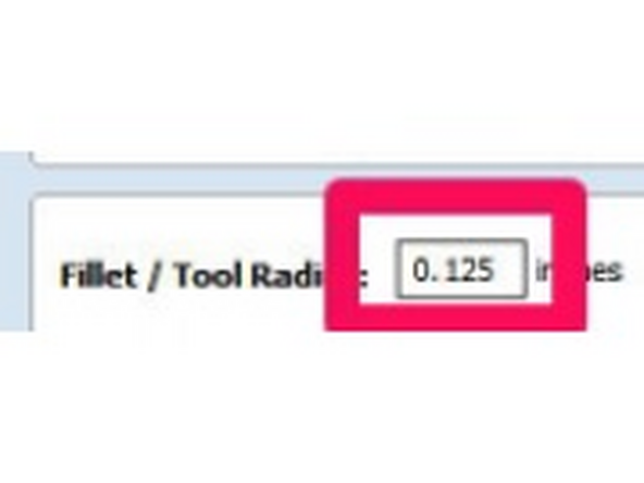Enter a value equal to or larger than the RADIUS of your tool.