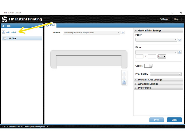 Open your file by clicking "Add to list."