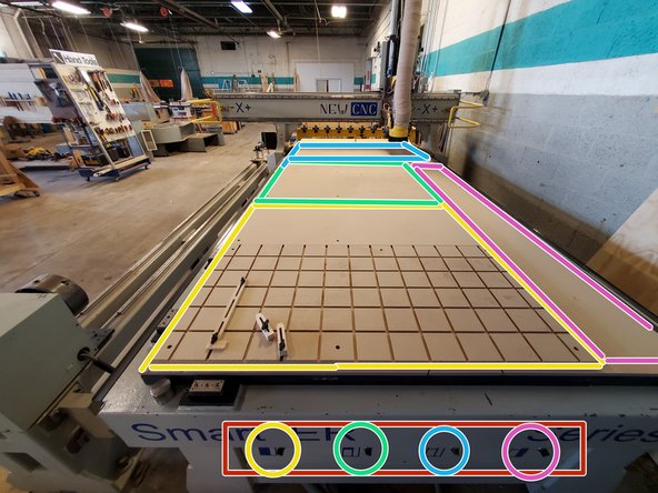 Remove or rearrange top spoil board panels as necessary.