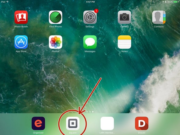 Tap the square icon on the ipad