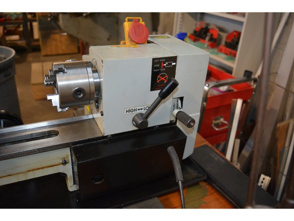 Keep all body parts well clear (at least 150mm) of the rotating chuck and the tool post.